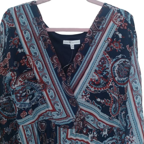 Sandra Darren Bohemian Plus Size Long Sleeve Dress - Picture 13 of 14